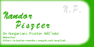 nandor piszter business card